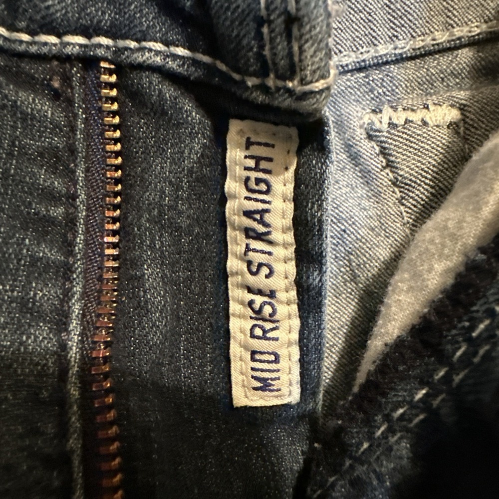 ARIAT REAL Denim Blue Jeans Western Straight Leg Mid Rise Womens 30R Medium Wash - Picture 6 of 12